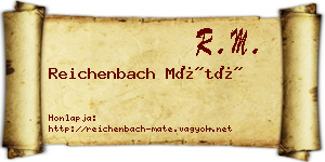 Reichenbach Máté névjegykártya